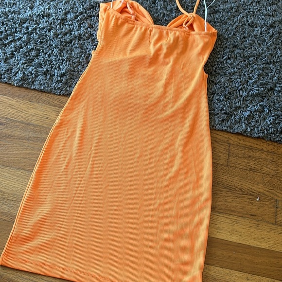 NWOT MARISSA Ribbed MINI Cut Out DRESS ORANGE Size 2 - Picture 9 of 14
